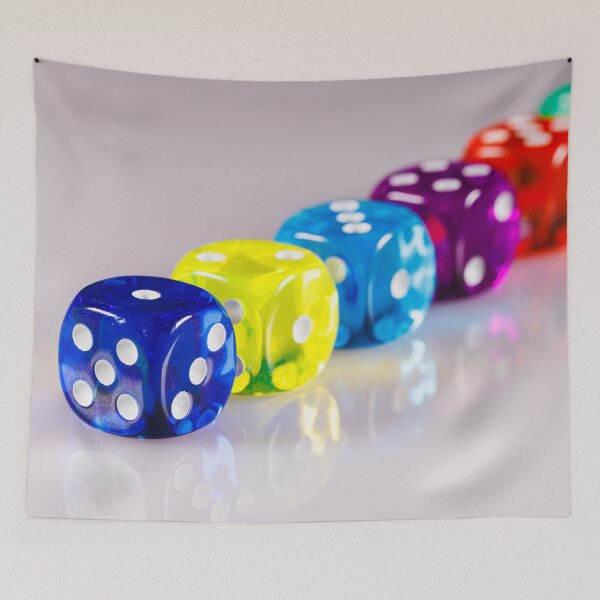 Item preview, A group of colorful 6-sided dice on a white backdrop designed and sold by Giuseppe Cammino.