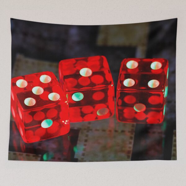 Item preview, A group of red 6-sided dice on a digital game board designed and sold by Giuseppe Cammino.
