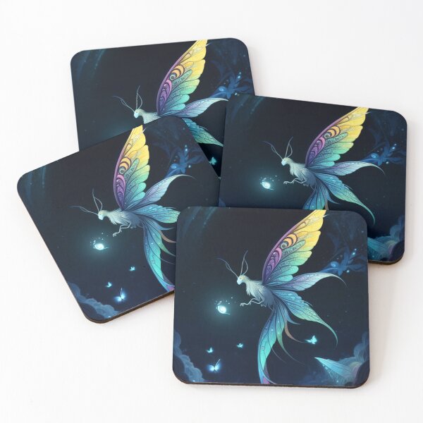Item preview, Forest aesthetic, fairies, fireflies, birds, goblins, butterflies, dragonflies, pretty fantasy image, perfect illustration, perfect for the child designed and sold by Bernsteinhaus.