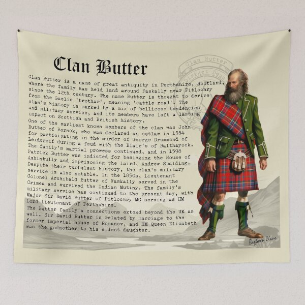 Item preview, Clan Butter Scottish History  designed and sold by BagTown Clans.