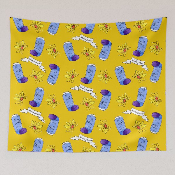 Item preview, Inhaler Power! - pattern - yellow designed and sold by Chiara Filincieri.
