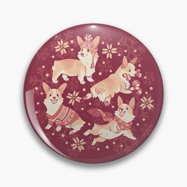 Item preview, Winter corgis in jolly crimson designed and sold by Colordrilos.