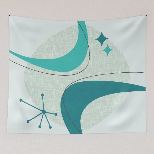 Item preview, Retro Mid Century Modern Atomic Age 26 Aqua, Teal designed and sold by trdstudio.
