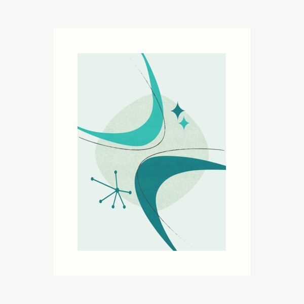 Item preview, Retro Mid Century Modern Atomic Age 26 Aqua, Teal designed and sold by trdstudio.