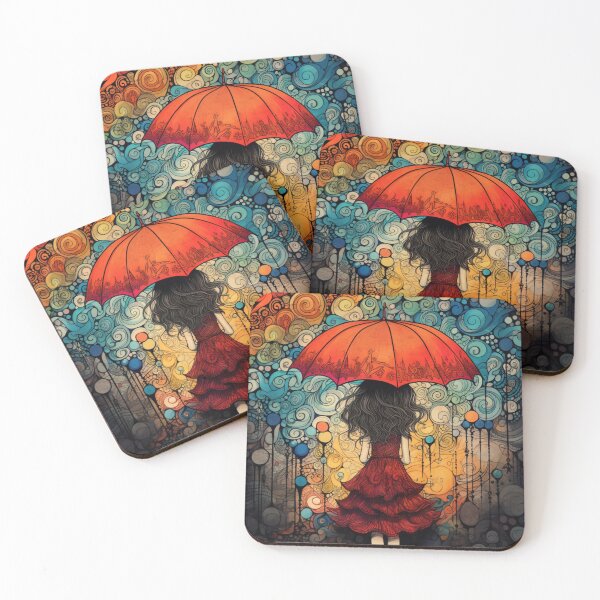 Item preview, Girl Holding Umbrella Bright and Bold designed and sold by whitecat23.