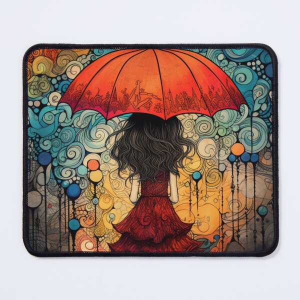 Item preview, Girl Holding Umbrella Bright and Bold designed and sold by whitecat23.