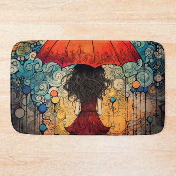 Item preview, Girl Holding Umbrella Bright and Bold designed and sold by whitecat23.