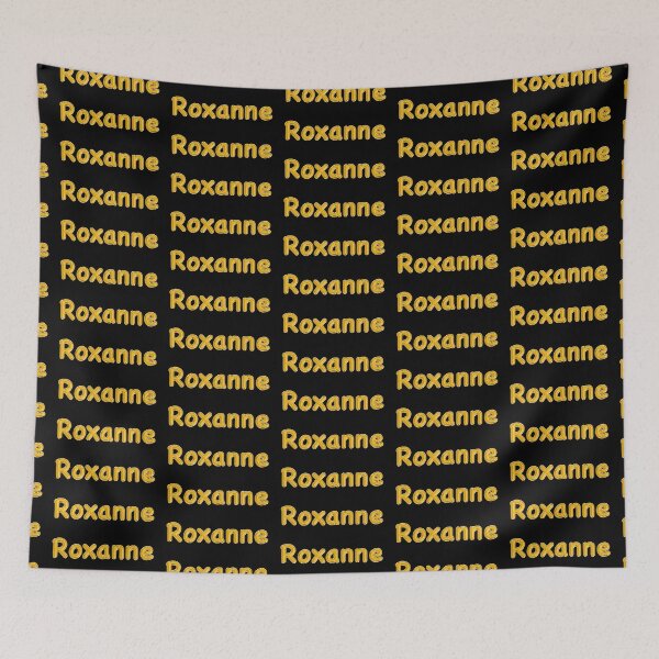 Item preview, Golden Balloon Foil Roxanne Name Label - (Black) designed and sold by NormadWorld.