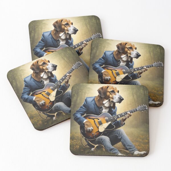Item preview, Hound Dog Playing Guitar designed and sold by HarmonyGuitars.