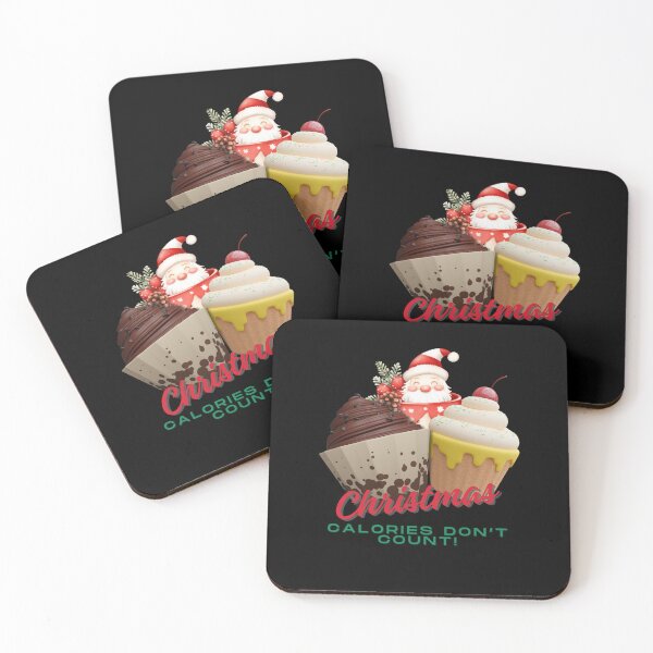 Item preview, Christmas calories don't count on black background-Christmas Theme designed and sold by mndesignworx.