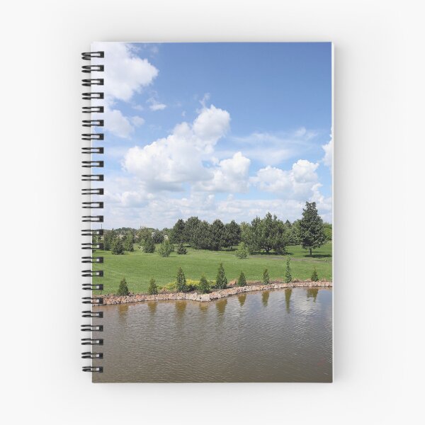 Item preview, pond trees and blue sky landscape designed and sold by goceris.