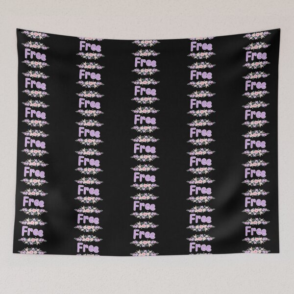 Item preview, Purple Flower Free Name Label (Black) designed and sold by NormadWorld.
