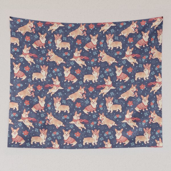 Item preview, Winter corgis in cozy midnight designed and sold by Colordrilos.