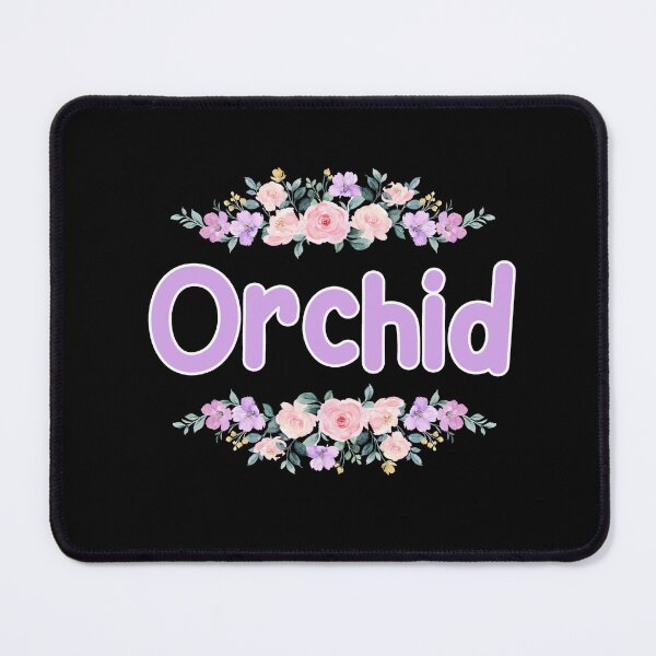 Item preview, Purple Flower Orchid Name Label (Black) designed and sold by NormadWorld.