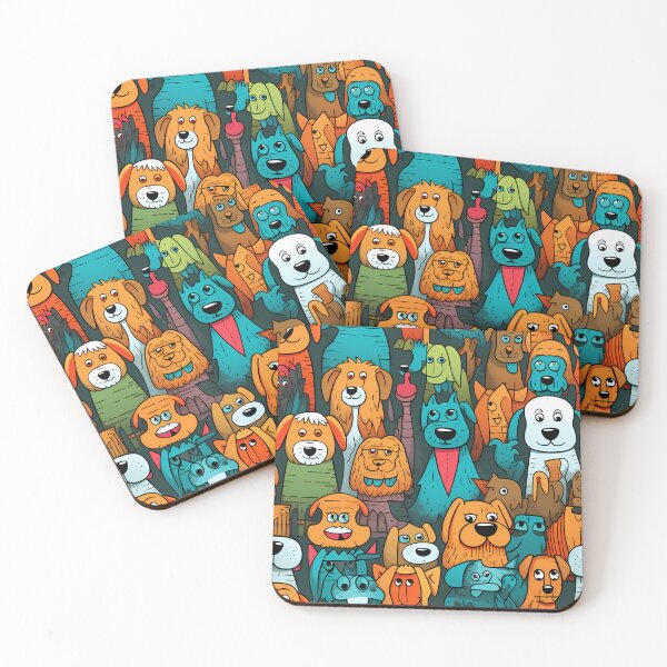 Item preview, Seamless Cartoon Dogs and Cats Pattern designed and sold by HisoTorDesign.