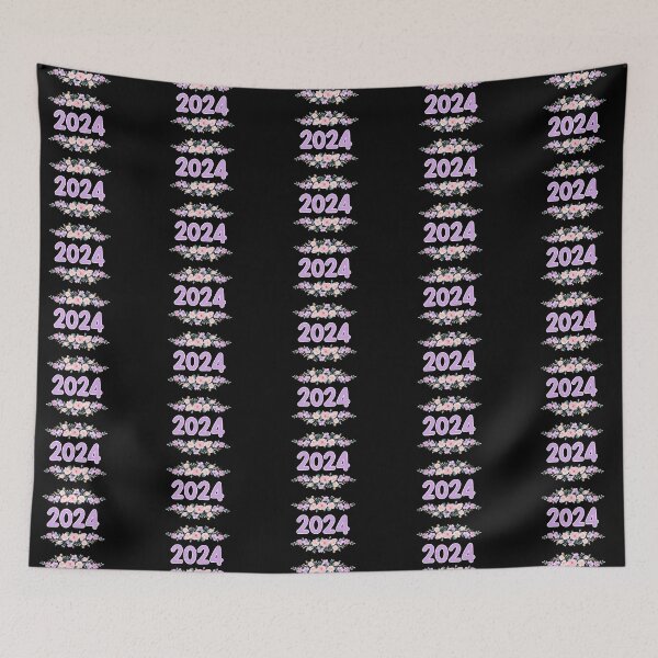 Item preview, Purple Flower 2024 Name Label (Black) designed and sold by NormadWorld.