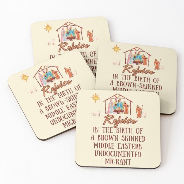 Item preview, Rejoice In The Birth Of A Brown-Skinned Middle-Eastern Undocumented Migrant. Anti-Racist Nativity Christmas designed and sold by Rebel-Design.
