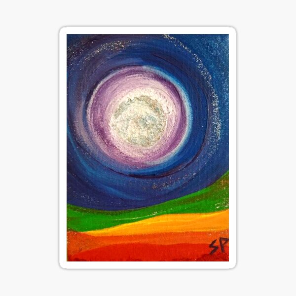 rainbow moon Sticker