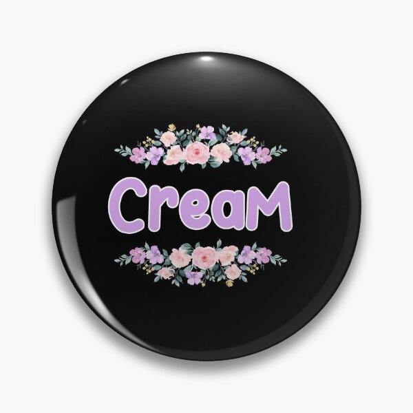 Item preview, Purple Flower Cream Name Label (Black) designed and sold by NormadWorld.