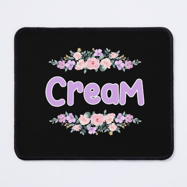 Item preview, Purple Flower Cream Name Label (Black) designed and sold by NormadWorld.
