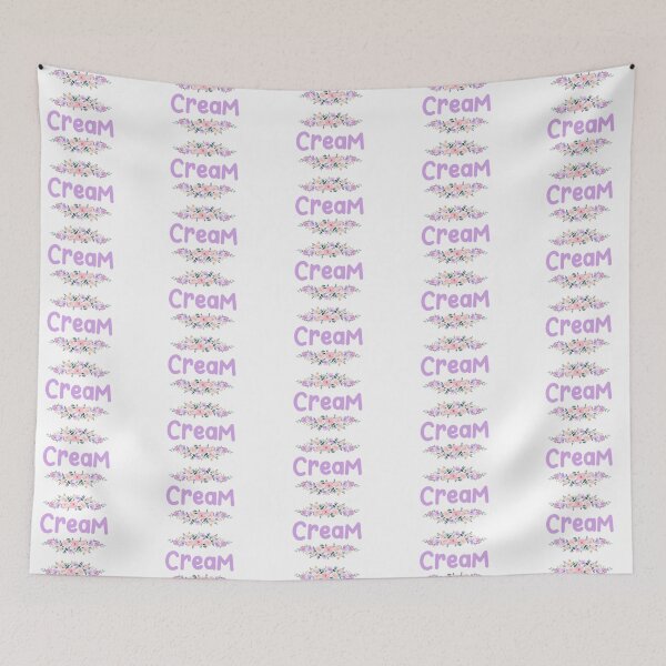 Item preview, Purple Flower Cream Name Label designed and sold by NormadWorld.