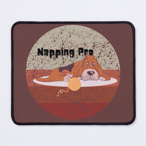 Item preview, Napping Pro Basset hound retro vibe designed and sold by ConnieVZ.