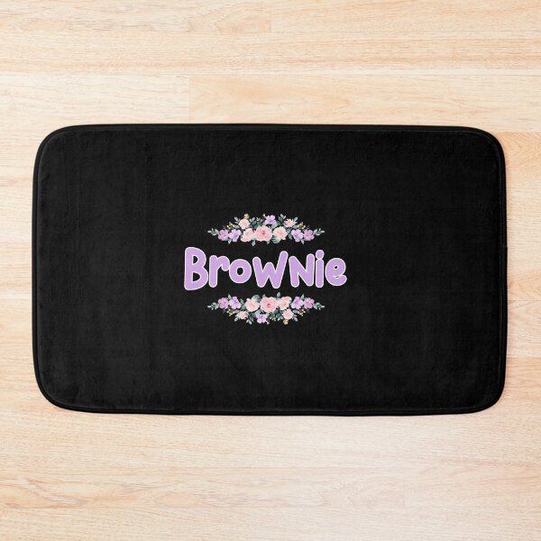 Item preview, Purple Flower Brownie Name Label (Black) designed and sold by NormadWorld.