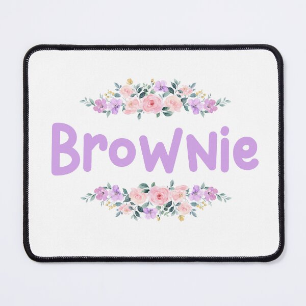 Item preview, Purple Flower Brownie Name Label designed and sold by NormadWorld.