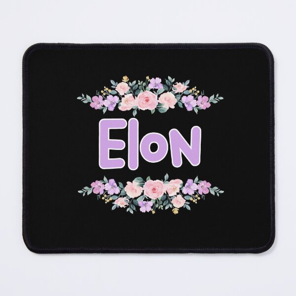 Item preview, Purple Flower Elon Name Label (Black) designed and sold by NormadWorld.