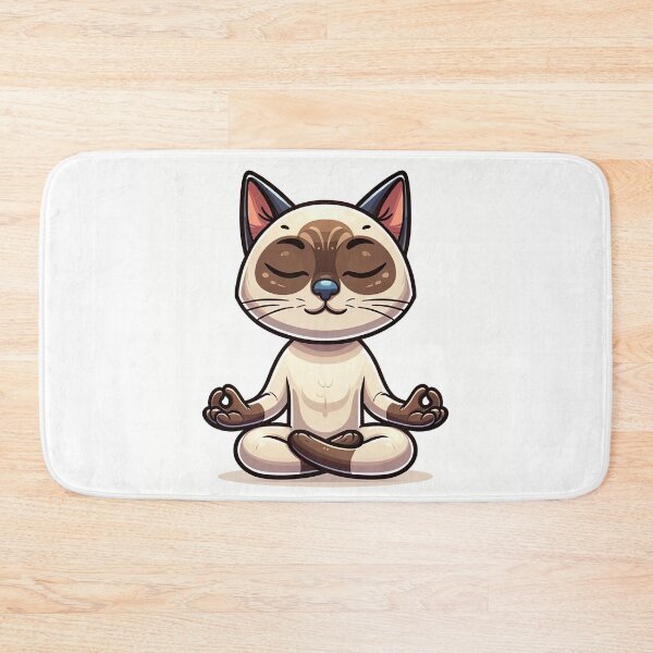 Artikelvorschau, Siamkatze sitzt im Lotussitz in Meditation entworfen und verkauft von Lisa Pearlman.