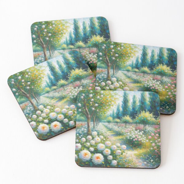 Item preview, Rose Bushes Impressionist Painting - Roses designed and sold by Star-Fragment.