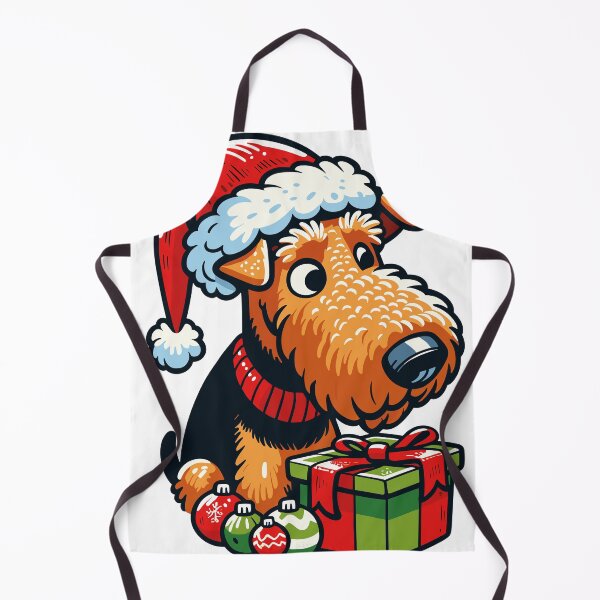 Artikelvorschau, Airedale-Weihnachtsaufkleber entworfen und verkauft von bihtti.