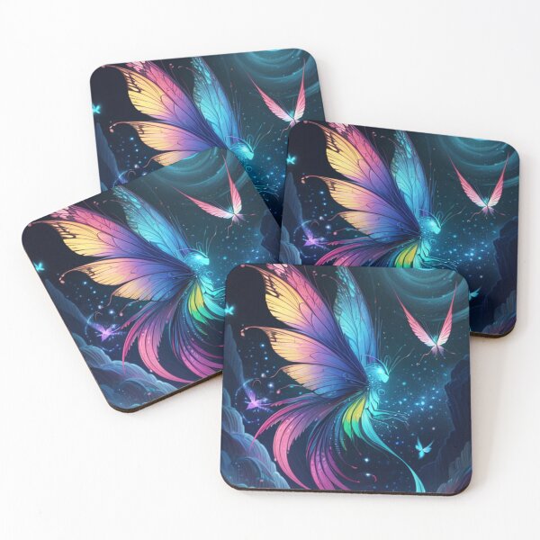 Item preview, Mythical creatures, forest aesthetics, fairies, fireflies, birds, goblins, butterflies, dragonflies, pretty fantasy image, perfect illustration designed and sold by Bernsteinhaus.