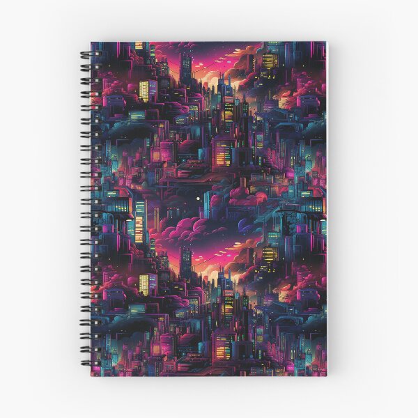 Aperçu de l'œuvre Néon brillant Cyberpunk Rainbow City créée et vendue par NikkofTime.