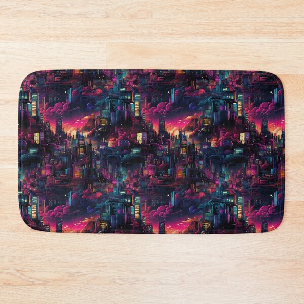 Item preview, Glowing Neon Cyberpunk Rainbow City  designed and sold by NikkofTime.