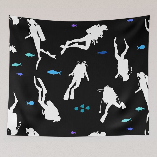 Item preview, scuba diving and fishes, pattern for diving addict designed and sold by in-leggings.