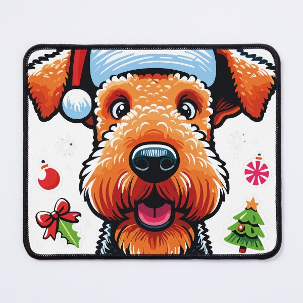 Item preview, Airedale Christmas Sticker designed and sold by bihtti.