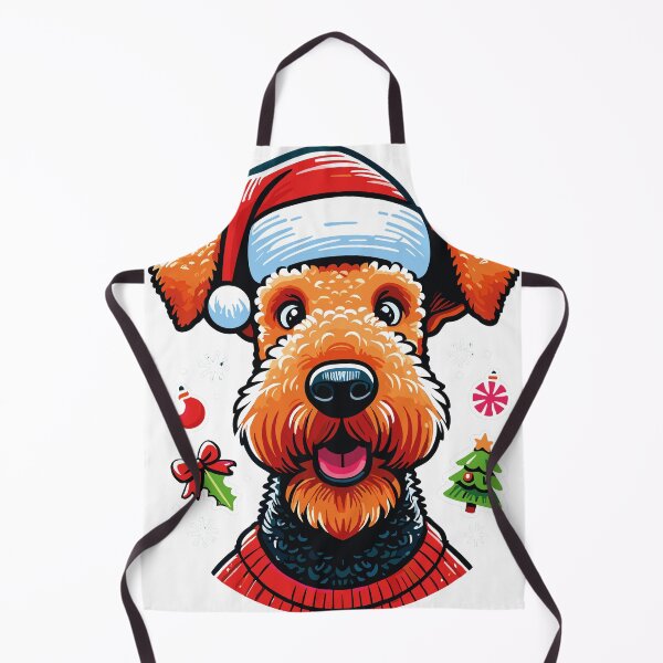 Artikelvorschau, Airedale-Weihnachtsaufkleber entworfen und verkauft von bihtti.