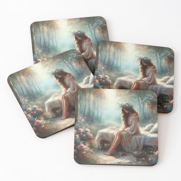 Item preview, ROMANTIC LADY ON BED designed and sold by SCOTTYBOYART.
