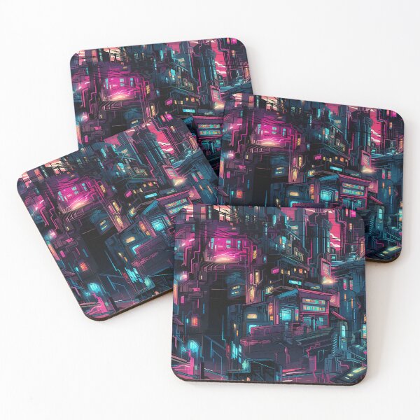 Item preview, Neon Noir Cyberpunk Rainbow City at Night designed and sold by NikkofTime.