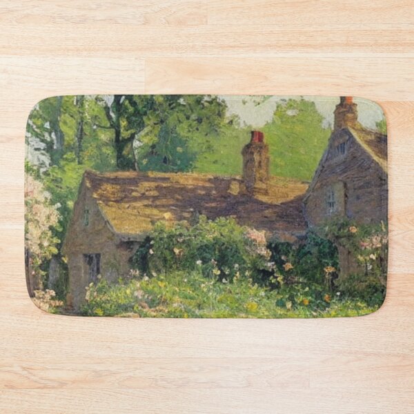 Item preview, English Cotswold Cottage in Springtime Oil Painting designed and sold by MeadowFarmPrint.