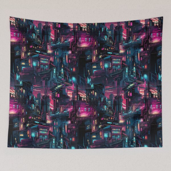 Item preview, Neon Noir Cyberpunk Rainbow City at Night designed and sold by NikkofTime.