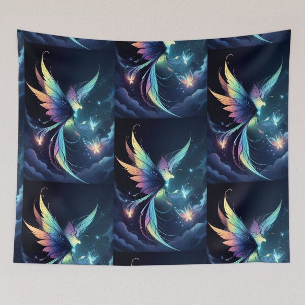 Item preview, Fantasy mythical creatures, forest aesthetics, fairies, fireflies, birds, goblins, butterflies, dragonflies, pretty fantasy picture, perfect illustration designed and sold by Bernsteinhaus.