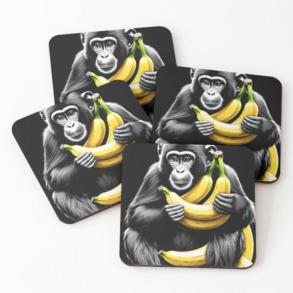Item preview, monkey holding a banana designed and sold by qoaqja.