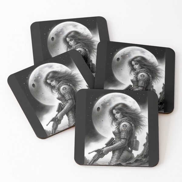 Item preview, Armed astronaut girl on an unknown planet designed and sold by MetalSatyrShop.