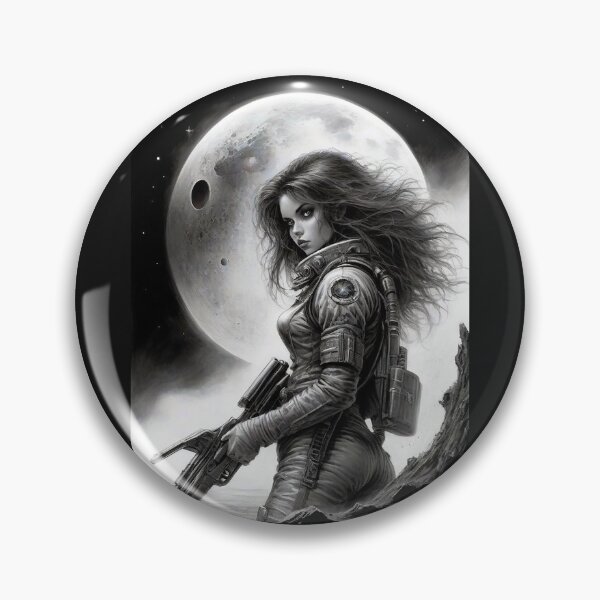 Item preview, Armed astronaut girl on an unknown planet designed and sold by MetalSatyrShop.