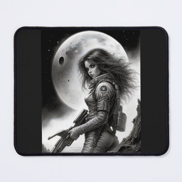 Item preview, Armed astronaut girl on an unknown planet designed and sold by MetalSatyrShop.