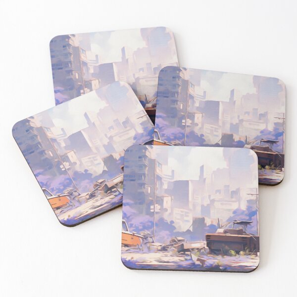 Item preview, art of post-apocalyptic city wasteland with crumbling skyscrapers and nature reclaiming the urban landscape. city Inspirations designed and sold by Gabi.Media.