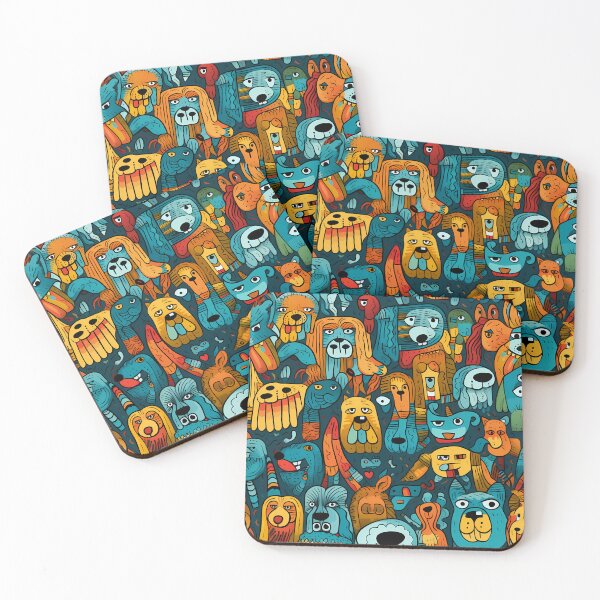 Item preview, Seamless Blue Dogs Pattern designed and sold by HisoTorDesign.
