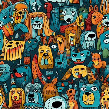 Artwork thumbnail, Seamless Blue Dogs Pattern by HisoTorDesign